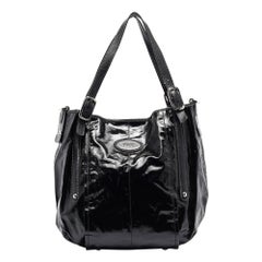 Tod's Black Coated Canvas G-Line Easy Sacca Tote
