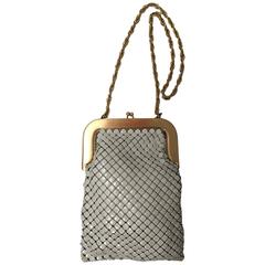 Retro Whiting and Davis White Mesh Evening Purse