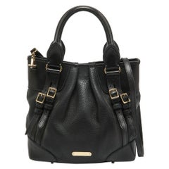 Burberry Black Leather Bridle Whipstitch Tote