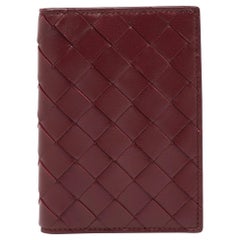 Bottega Veneta Burgundy Intrecciato Leather Passport Holder