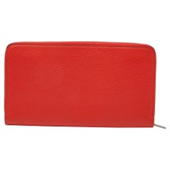 Portefeuille zippé en cuir rouge de Celine