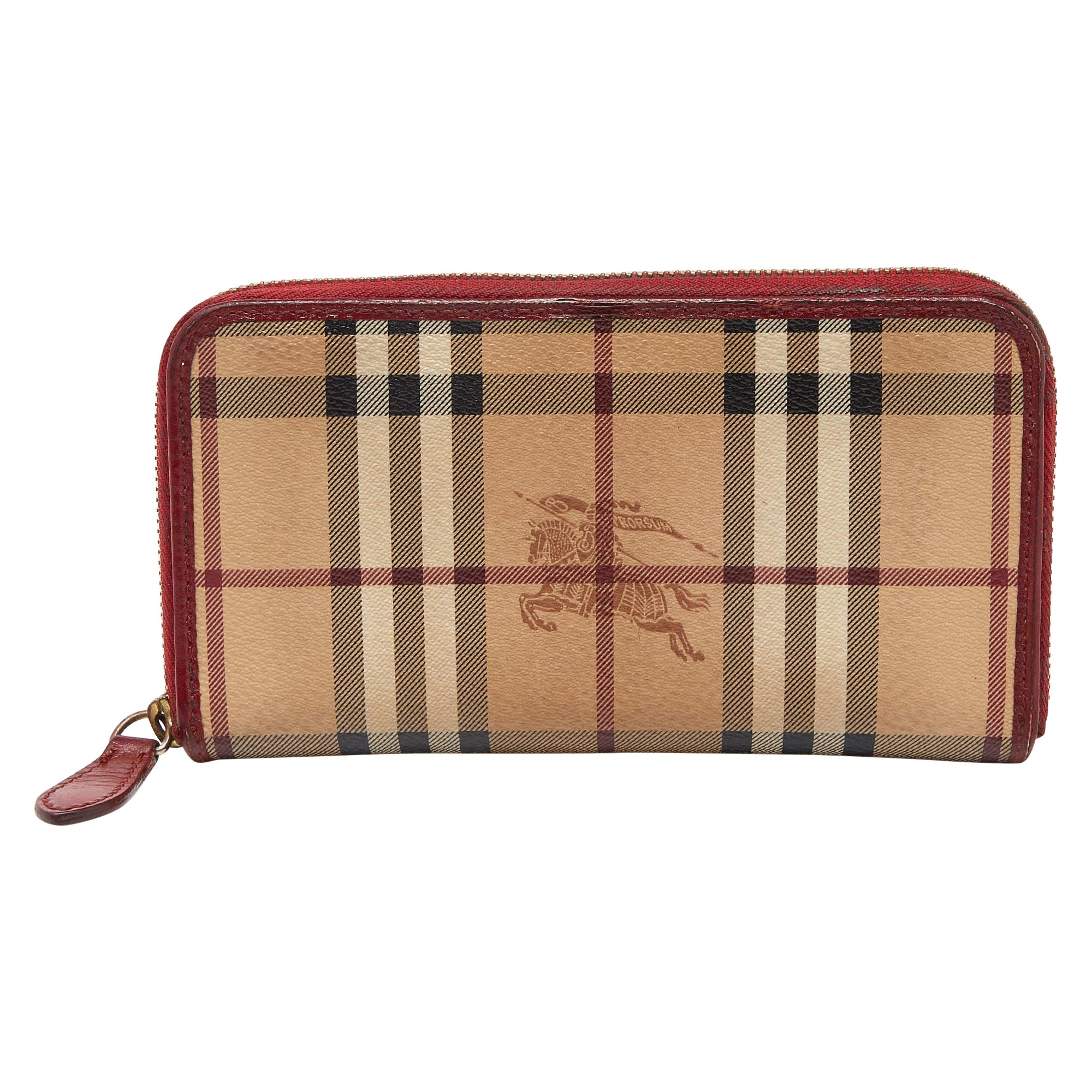 Burberry haymarket zip around wallet online