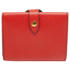 Burberry Red Leather Harlow Compact Wallet