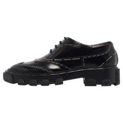 Balenciaga Black Leather Topstitch Derby Size 36