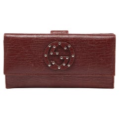 Gucci Brick Leather Soho Studded Continental Wallet