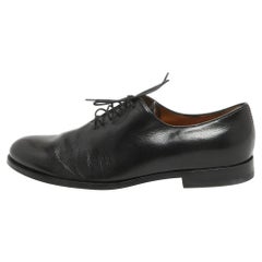 Gucci Black Leather Lace Up Oxfords Size 43