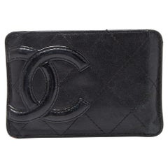 Chanel Black Quilted Leather Cambon Ligne Card Holder