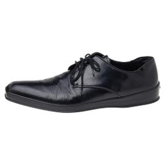 Prada Black Patent Leather Lace Up Oxfords Size 42