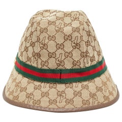 Palace x Gucci Brown GG Web Detail Canvas Fedora Hat