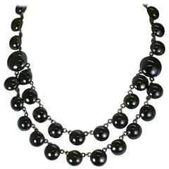  Louis Rousselet French Modernist Hematite Necklace