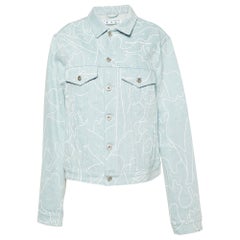 Off-White Veste en jean imprimée bleue L