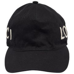 Gucci Black Loved Embroidered Cotton Baseball Cap S
