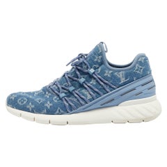 Louis Vuitton Blue Monogram Denim Fastlane Sneakers Size 42
