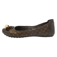 Louis Vuitton Monogram Canvas and Patent Leather Lovely Ballet Flats Size 38