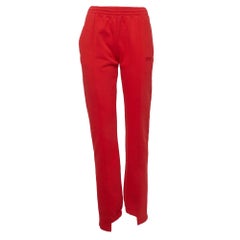 Vetements Limited Edition Red Embroidered Cotton Knit Trackpants L