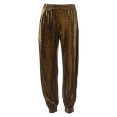 Haney Metallic Lurex Knit Side Slit Detail Harem Joggers M