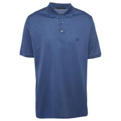 Louis Vuitton Polo T-shirt bleu en piqué de coton 4XL
