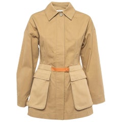 Chaqueta Safari con Cinturón de Lona de Algodón Marrón XS de Loewe