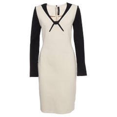 Roland Mouret - Vestito a maniche lunghe in maglia panna/nero - M. I.