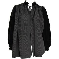 VIntage 1970s Yves Saint Laurent Black Velvet Russian Collection 1976 Jacket 12