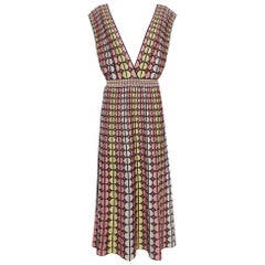 M Missoni Multicolor Patterned Lurex Knit Midi Dress M