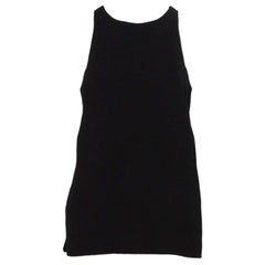 Helmut Lang Black Textured Synthetic Raze Tank Top M