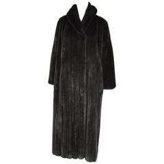 Michael Kors Black Ranch Mink Fur Coat wide Collar 7