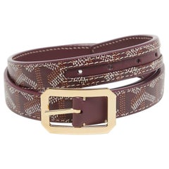 Goyard Burgundy Goyardine Coated Canvas and Leather Rudy Belt 75 CM