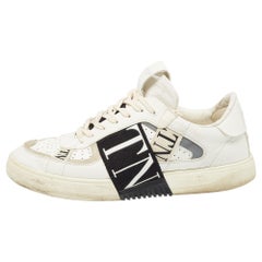 Valentino White/Black Leather VLTN Sneakers Size 45
