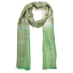 Gucci Green Ombre Lurex GG Modal Blend Stole