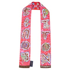 Louis Vuitton Pink Monogram Silk Studded Bandeau Scarf
