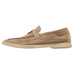 Loro Piana Beige Suede Summer Charms Walk Loafers Size 41