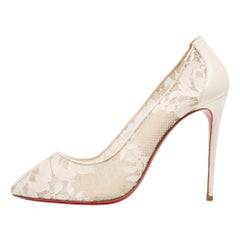 Christian Louboutin White Lace Dorissima Pumps Size 40