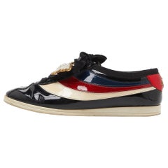 Gucci Multicolor Patent Leather Falacer Butterfly Sneakers Size 38.5