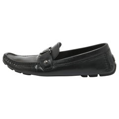 Louis Vuitton Black Leather Monte Carlo Loafers Size 43.5