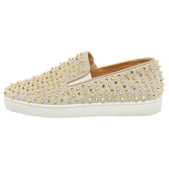 Christian Louboutin - Baskets à glissière en daim vert clair - Taille 42,5