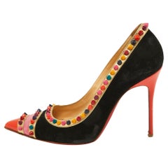 Christian Louboutin Multicolor Suede & Leather Malabar Hill Spike  Pumps Size 38