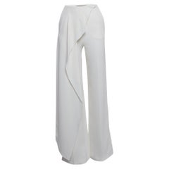 Limitierte Auflage von Roland Mouret Weiße drapierte Griffith-Hose aus Stretchkrepp S