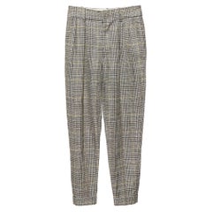 Isabel Marant Multicolor Checked Linen Blend Trousers S