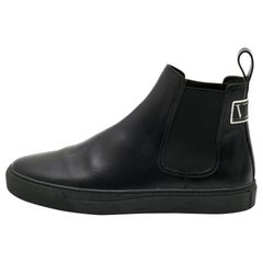 Valentino Black Leather VLTN High Top Sneakers Size 42
