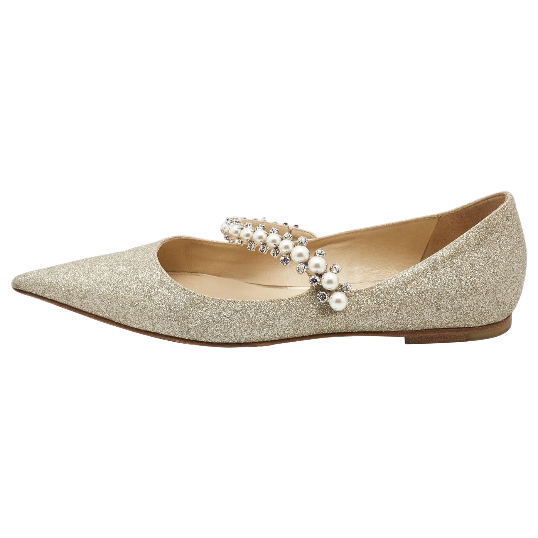 Jimmy Choo Glitter Flats 7 For Sale on 1stDibs gee flats jimmy choo jimmy choo flats glitter jimmy choo gold flats