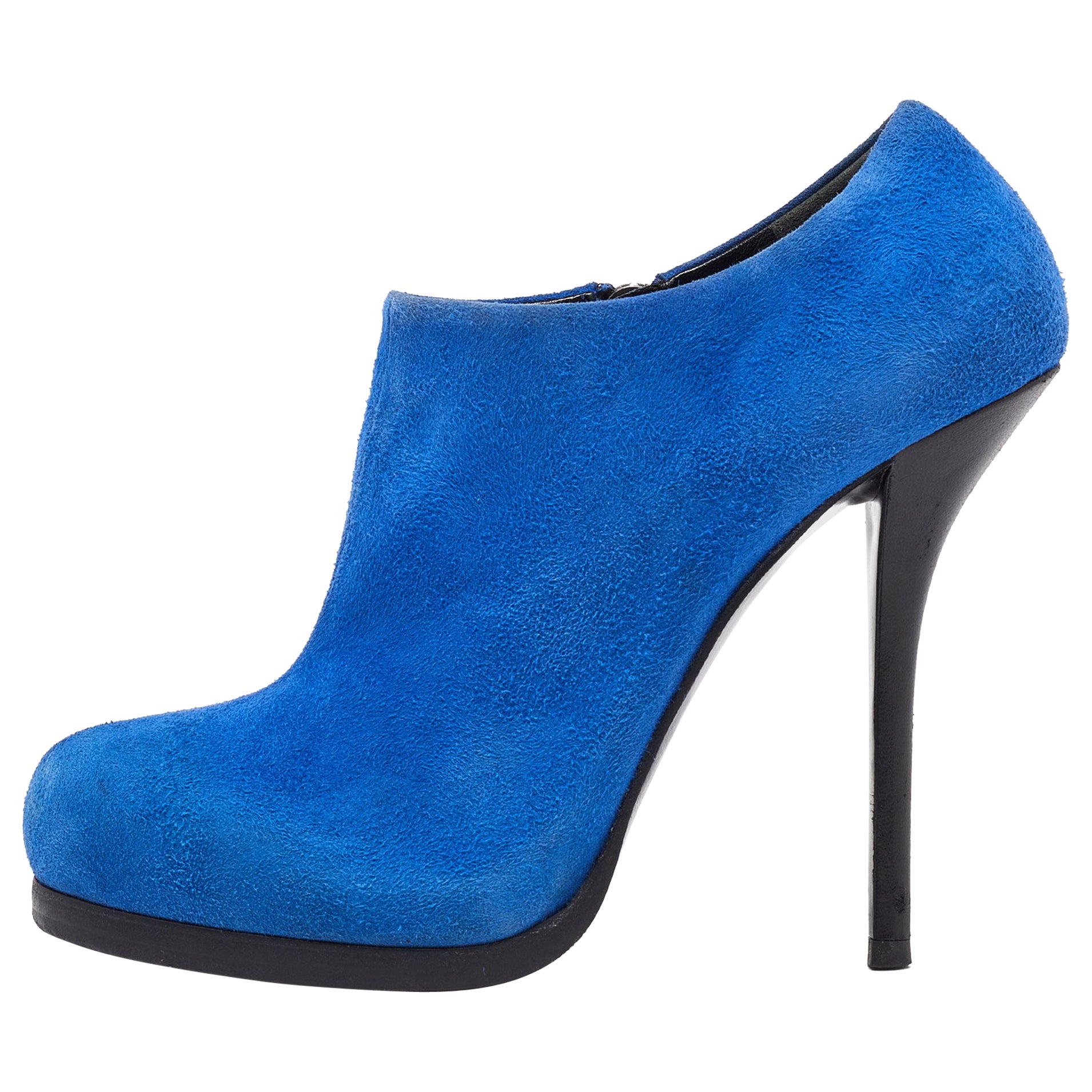 Balenciaga Blue Suede Ankle Booties Size 39 For Sale