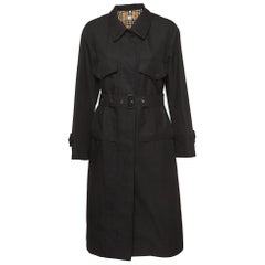 Burberry Gabardina negra Swingate Belted Trench Coat M