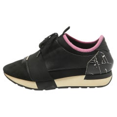 Balenciaga Zapatillas Race Runner de ante y piel negras Talla 39