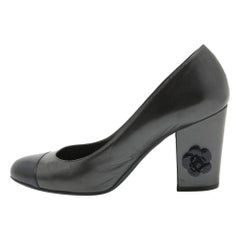 Chanel Metallic Two Tone Leather Camellia Pumps Size 39.5