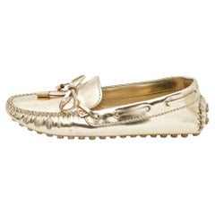 Louis Vuitton Gold Leather Gloria  Loafers Size  35
