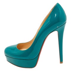 Christian Louboutin Green Patent Leather Bianca Pumps Size 37