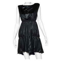 Fendi Black Coated Elastic Waist Detail Sleeveless Midi Dress M