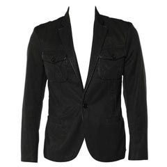 Just Cavalli Blazer en coton noir avec bordures L