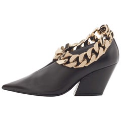 Burberry - Décolleté a catena Brierfield in pelle nera misura 36